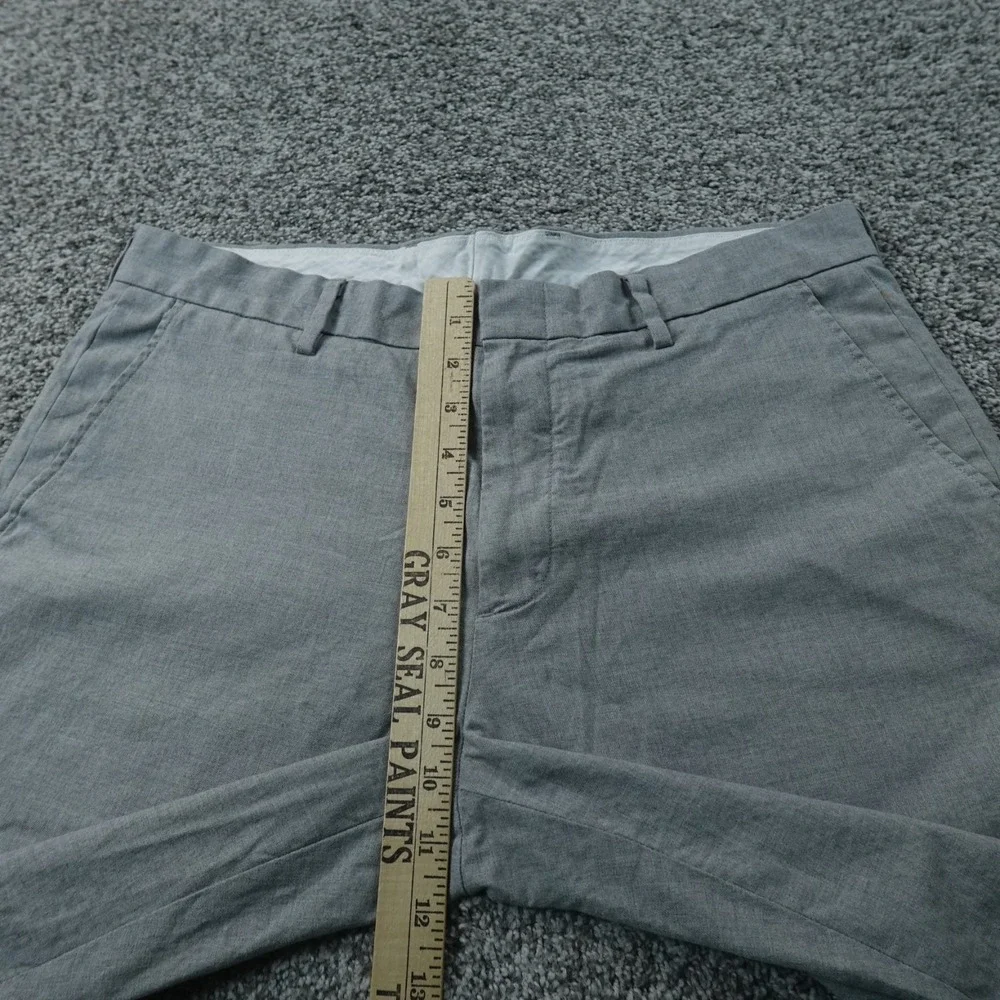 J Crew Pants Mens 33X26 Gray Bowery Slim Chino Trouser Flat Front Stretch Preppy